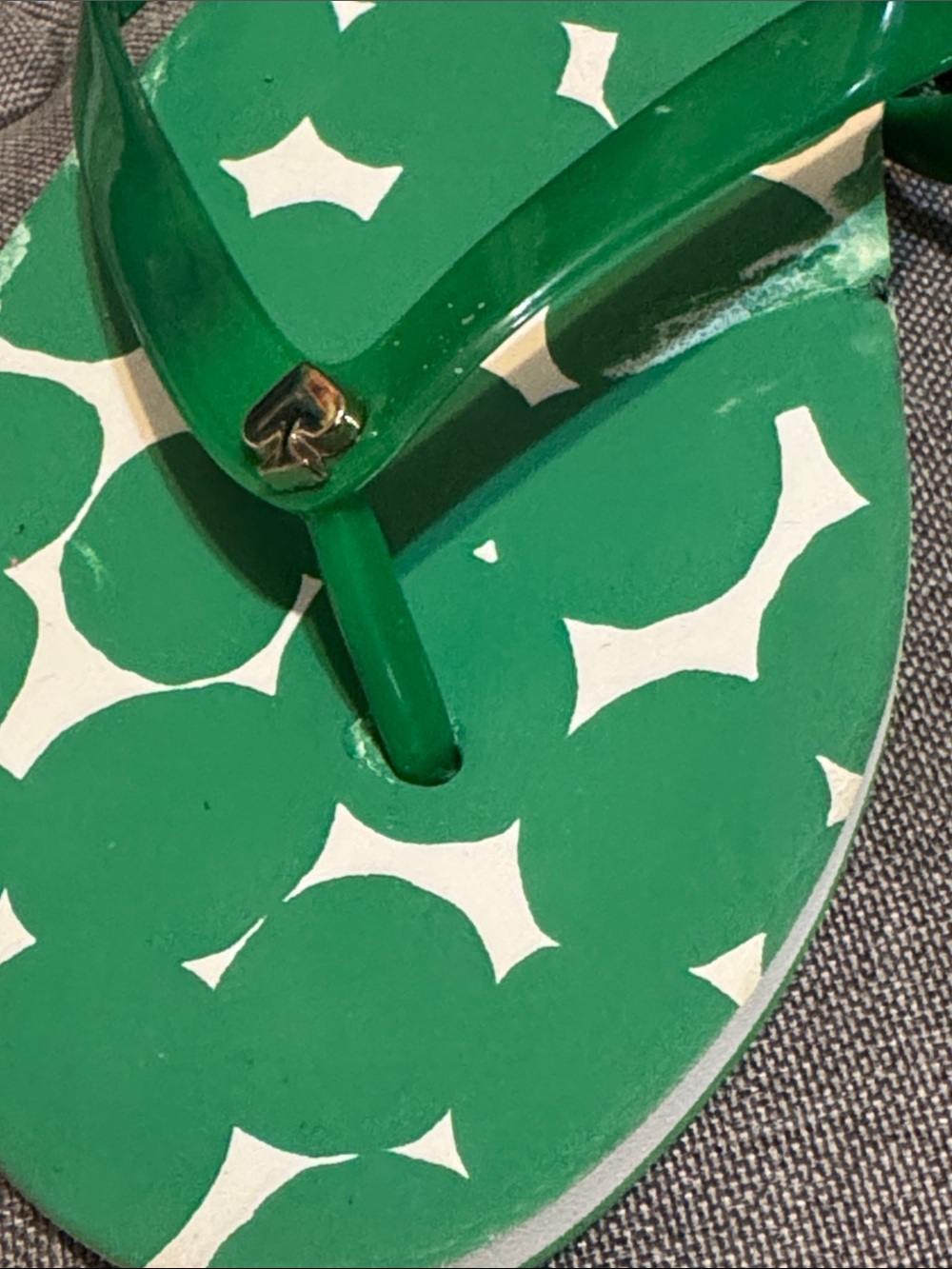 Kate Spade New Bright Green Flat Flip Flop Sandal 8 - Picture 7 of 9